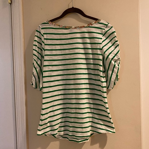 Anthropologie PostCard Striped/Floral Top - Picture 2 of 3